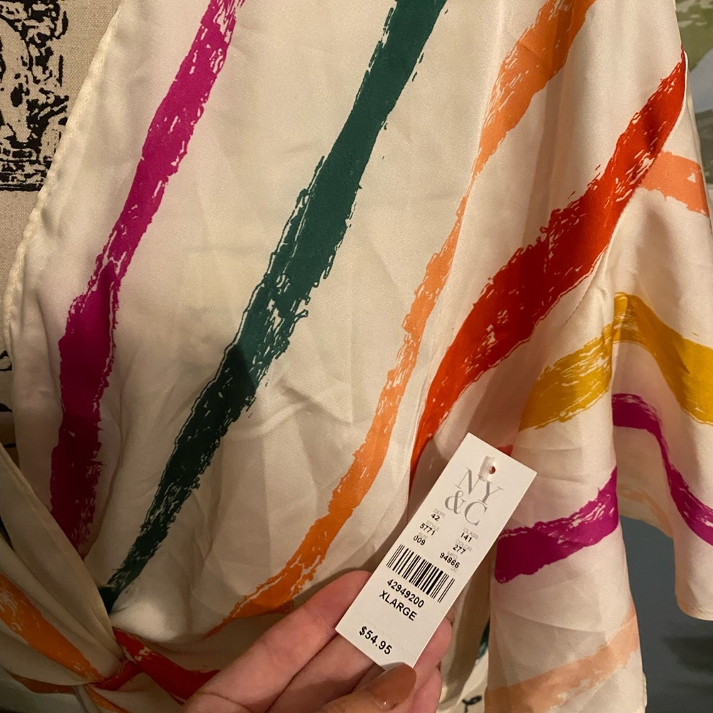 New York & Company Multicolor Striped Blouse - Picture 4 of 4